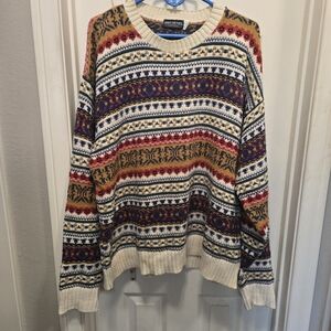 John Henry vintage Fair Isle knit sweater Size L